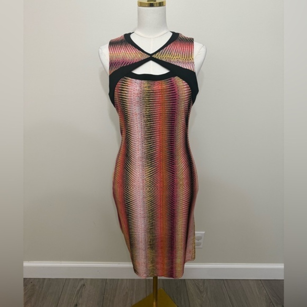 Marc New York Pink and Black Cut-Out Mini Dress